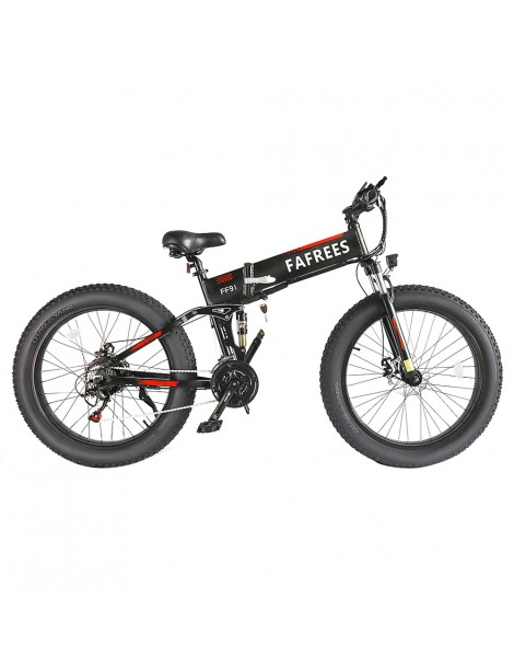 FAFREES FF91 26 Pollici Pneumatici Grassi Mountain Bike Elettrica Pieghevole Motore 1000W e Batteria 499Wh 10Ah - Nero Nuovo