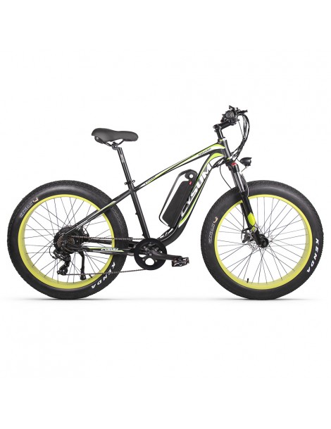 CYSUM M980 Pneumatici Grassi da 26 pollici Bicicletta Elettrica 1000W Motore Brushless 17Ah Batteria rimovibile - Nero Verde