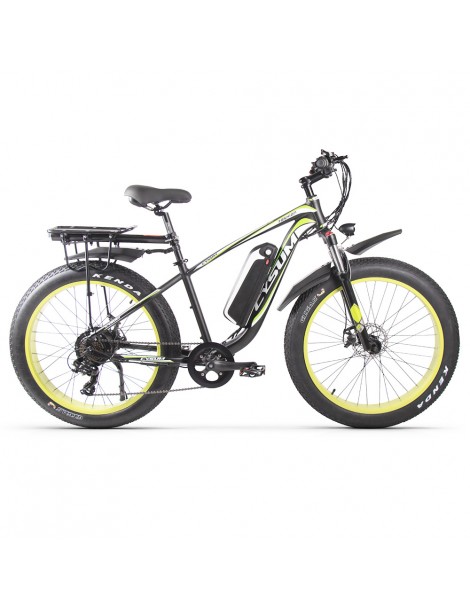 CYSUM M980 Pneumatici Grassi da 26 pollici Bicicletta Elettrica 1000W Motore Brushless 17Ah Batteria rimovibile - Nero Verde Vendita