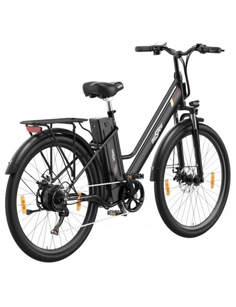 ONESPORT OT18-3 Bicicletta elettrica City pneumatici da 26*2.35 pollici motore da 250W batteria da 36V 14.4Ah - Nero Negozi Online