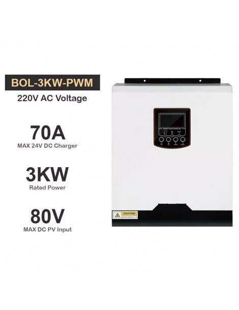 DAXTROMN Inverter solare off grid da 3KW caricatore PWM da 24V DC 70A ingresso PV 80VDC Inverter sinusoidale puro senza WiFi Vendite Flash