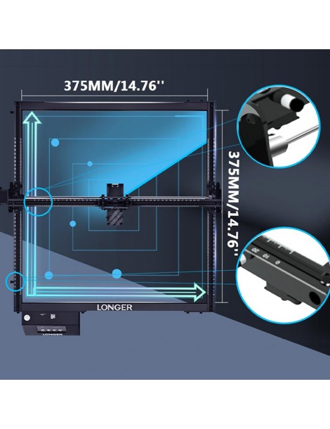 LONGER RAY5 20W Incisore laser spot laser 0 08*0 1 mm touchscreen a colori chipset 32 bit connessione APP 375*375 mm I Più Venduti