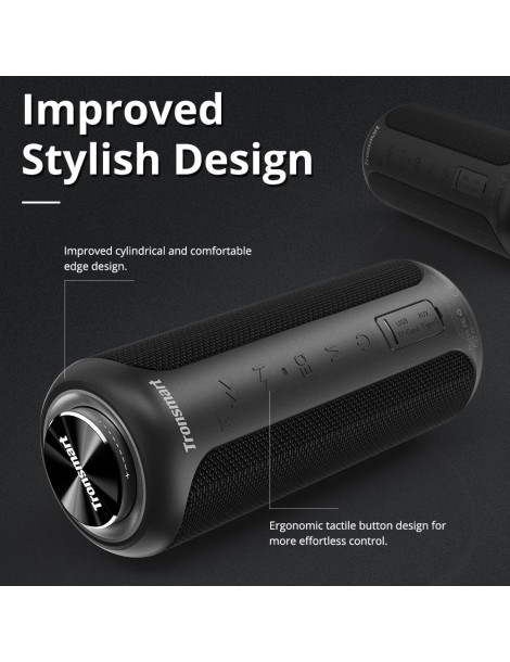 Tronsmart T6 Plus Edizione aggiornata Altoparlante portatile Bluetooth 5.0 con potenza fino a 40W Suono a 360° IPX6 NFC - Nero Promozione