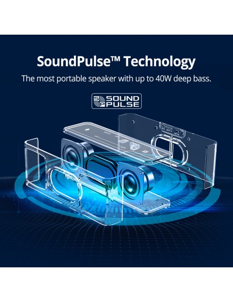 Tronsmart Element Mega SoundPulse™ Altoparlante Bluetooth 5.0 con uscita fino a 40W suono digitale 3D controllo touch - Nero Novità