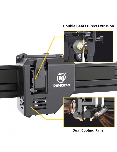 MINGDA Magician Pro Stampante 3D livellamento automatico estrusione diretta a doppio ingranaggio 400*400*400 mm Economico