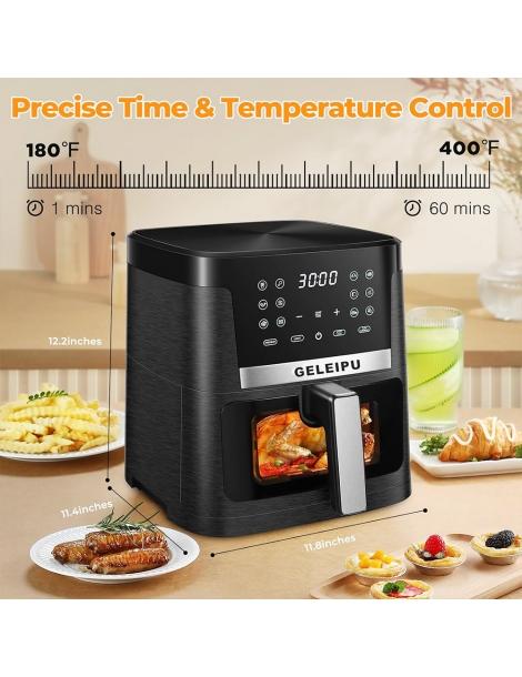 GELEIPU DL27 Friggitrice ad aria da 7 5 quarti potenza 1700W finestra di visualizzazione funzioni 12 in 1 Ultimo giorno