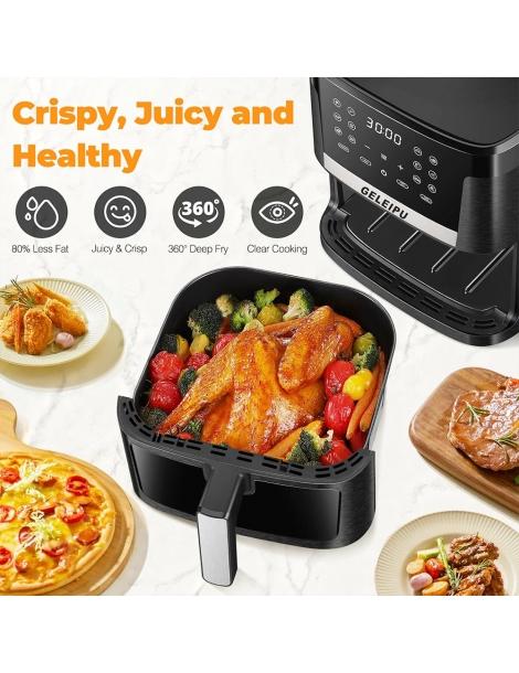 GELEIPU DL27 Friggitrice ad aria da 7 5 quarti potenza 1700W finestra di visualizzazione funzioni 12 in 1 Ultimo giorno