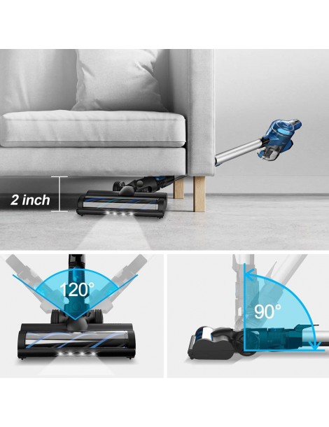INSE S6 Aspirapolvere portatile a batteria 25 Kpa 2500 mAh Batteria agli ioni di litio Motore avanzato Brushless 250W - Blu Offerta speciale della fabbrica