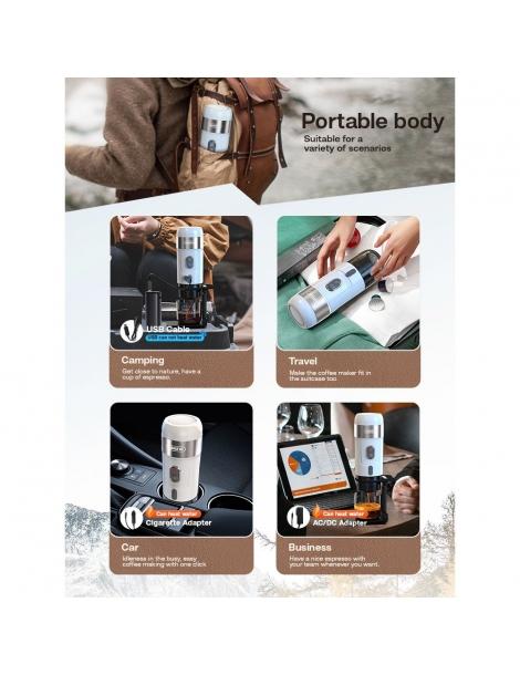 HiBREW H4A 80W Macchina da caffè portatile per auto con supporto - Bianco Super sconto