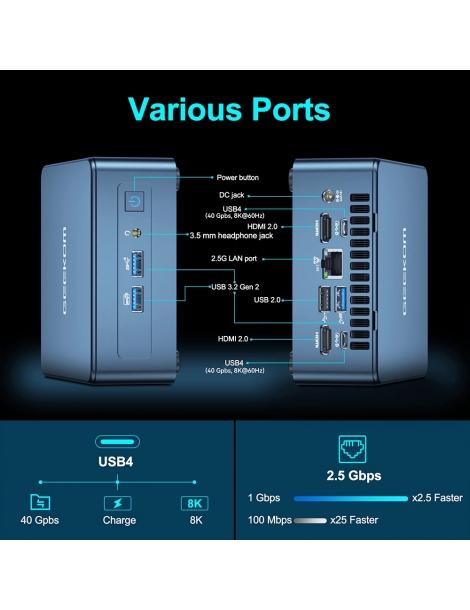 GEEKOM IT12 Mini PC Intel i5-12450H 8 core fino a 4 40 GHz 16 GB di RAM 512 GB SSD 2*USB 4 2*HDMI 2.0 Duty-free