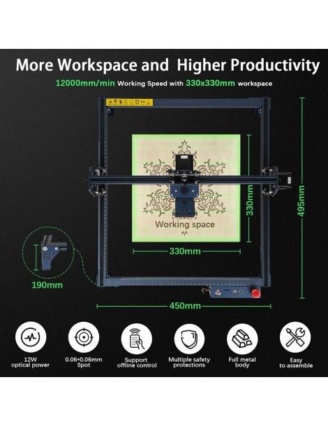 DIMIFUN DM6 B12 12W Macchina per incisione laser protezione degli occhi precisione 0 01 mm spot 0 06 mm Spedizione Gratuita