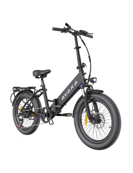 AVAKA K300 Bicicletta elettrica pieghevole motore 350W batteria 36V 16Ah pneumatici 20*3.0 pollici 31km/h 100km - Nero