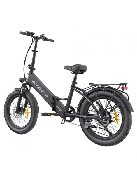 AVAKA K300 Bicicletta elettrica pieghevole motore 350W batteria 36V 16Ah pneumatici 20*3.0 pollici 31km/h 100km - Nero Outlet