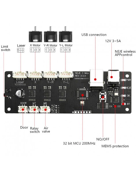 NEJE 3 MAX Incisore laser con kit di moduli a doppio raggio laser A40640 - 460x810 mm Vendita Economica