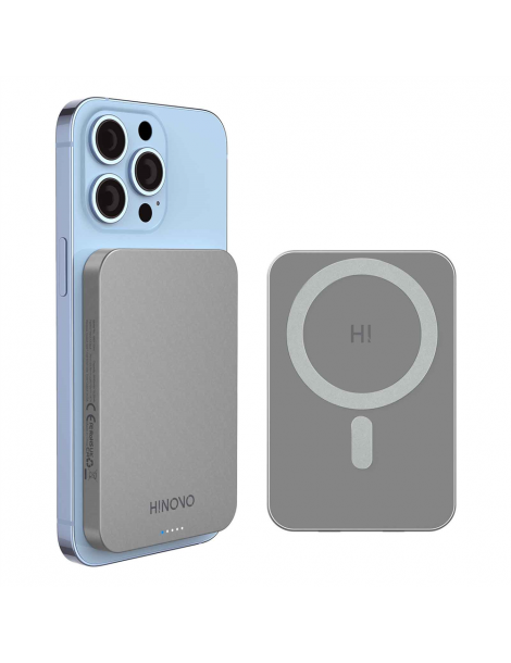 HINOVO MB1-5000 5000mAh Power Bank Wireless Magnetico in Metallo Batteria Mag-Safe per iPhone 14/13/12 Flash Sale