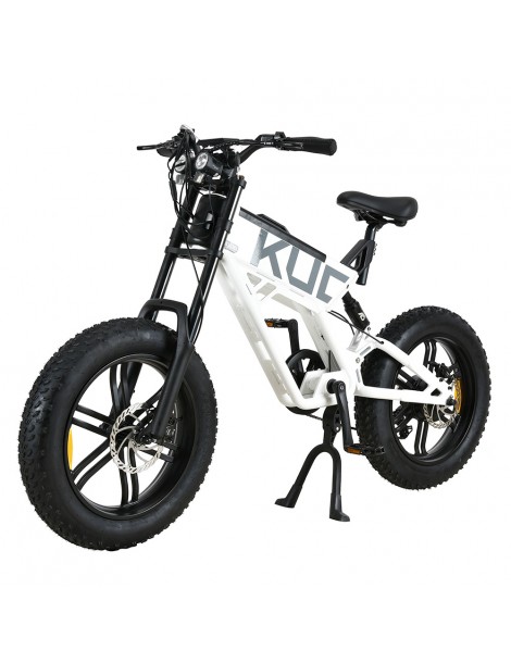 KUGOO T01 20*4.0 Pollici Pneumatici Bicicletta elettrica Motore 48V 500W Batteria 13Ah Velocità Massima 38km/h - Bianco Black Friday