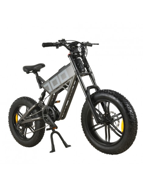 KUGOO T01 20*4.0 Pollici Pneumatici Bicicletta elettrica Motore 48V 500W Batteria 13Ah Velocità Massima 38km/h - Grigio Cyber Monday