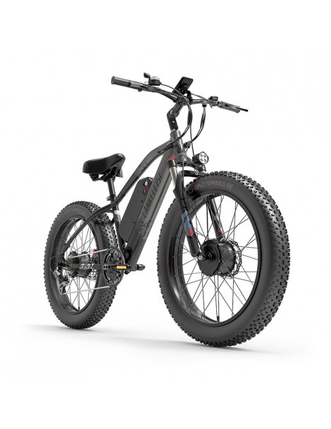 LANKELEISI MG740 PLUS 26*4.0'' Pneumatici Bici Elettrica 1000W*2 Doppio Motore 48V 17.5Ah Batteria - Grigio Offerta natalizia
