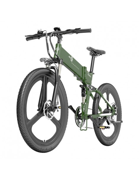 BEZIOR X500 PRO Mountain Bike Elettrica Pieghevole Pneumatico 26*1.95 Pollici Motore 500W Batteria 10.4Ah - Verde Militare Lightning offer