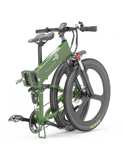 BEZIOR X500 PRO Mountain Bike Elettrica Pieghevole Pneumatico 26*1.95 Pollici Motore 500W Batteria 10.4Ah - Verde Militare Lightning offer
