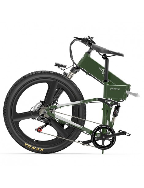 BEZIOR X500 PRO Mountain Bike Elettrica Pieghevole Pneumatico 26*1.95 Pollici Motore 500W Batteria 10.4Ah - Verde Militare Lightning offer