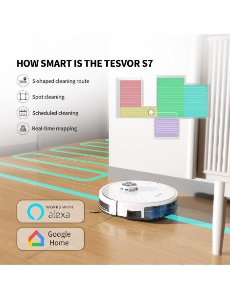 Tesvor S7 Pro Robot Aspirapolvere con Funzione Mop Aspirazione 6000Pa Navigazione Laser Pattumiera 600ml Liquidazione