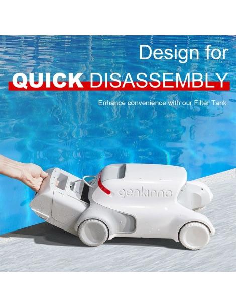 Genkinno P1 Aspiratore robotico per piscina senza fili motore da 100W navigazione intelligente serbatoio dell'acqua da 2 4L Fino al 60% di sconto