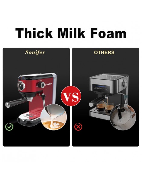 Sonifer SF3558 1450W Caffettiera elettrica per caffè espresso pompa a 15 bar cappuccinatore con schiuma di latte Limitato a 3 giorni