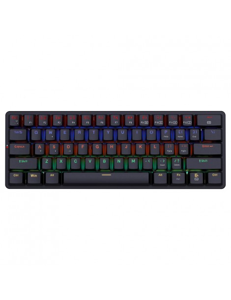 K615-R Elise Tastiera meccanica cablata Rabinbow retroilluminata a LED interruttore blu ultrasottile a 61 tasti - Nero 2025