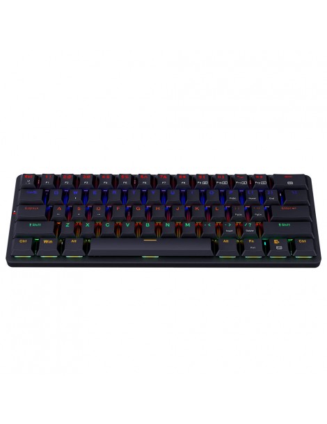 K615-R Elise Tastiera meccanica cablata Rabinbow retroilluminata a LED interruttore blu ultrasottile a 61 tasti - Nero 2025