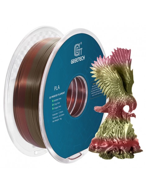 Geeetech Filamento Silk PLA per stampante 3D precisione dimensionale 1 75 mm /- 0 03 mm Bobina da 1 kg - Arcobaleno di bronzo