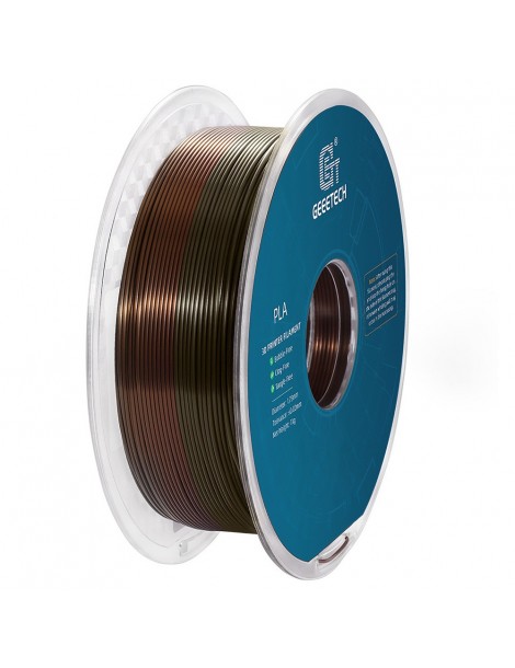 Geeetech Filamento Silk PLA per stampante 3D precisione dimensionale 1 75 mm /- 0 03 mm Bobina da 1 kg - Arcobaleno di bronzo In Linea