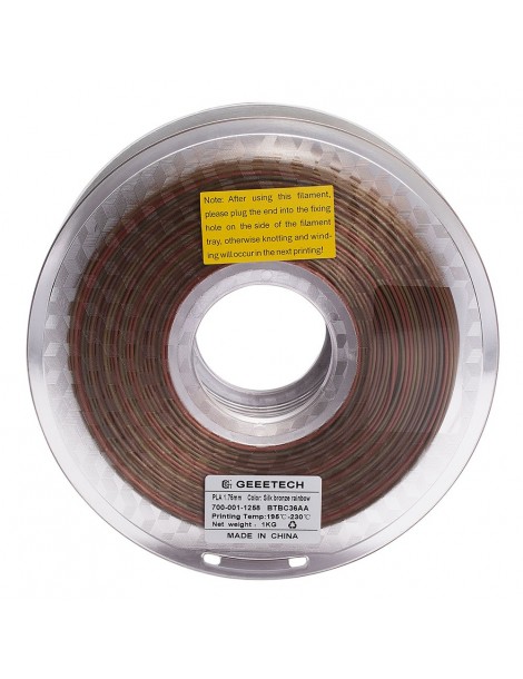 Geeetech Filamento Silk PLA per stampante 3D precisione dimensionale 1 75 mm /- 0 03 mm Bobina da 1 kg - Arcobaleno di bronzo In Linea
