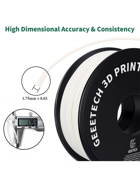 Geeetech Filamento ABS per stampante 3D precisione dimensionale 1 75 mm /- 0 03 mm Bobina da 1 kg (2 2 libbre) - Bianco Vendita