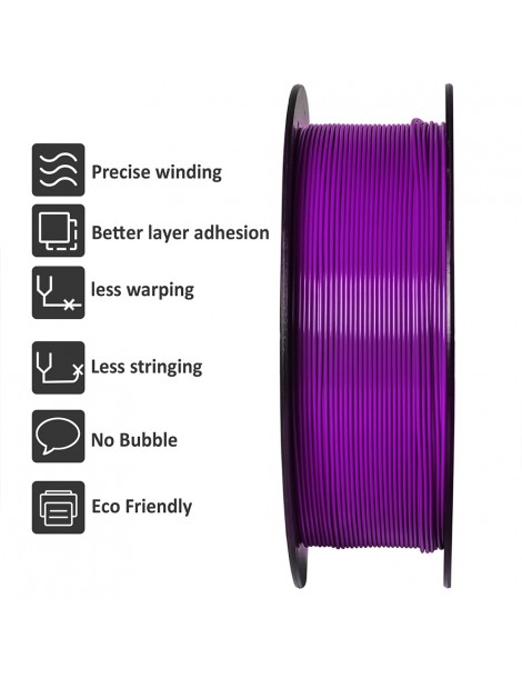 Filamento PLA Geeetech per stampante 3D precisione dimensionale 1 75 mm /- 0 03 mm Bobina da 1 kg (2 2 libbre) - Viola Spedizione Gratuita