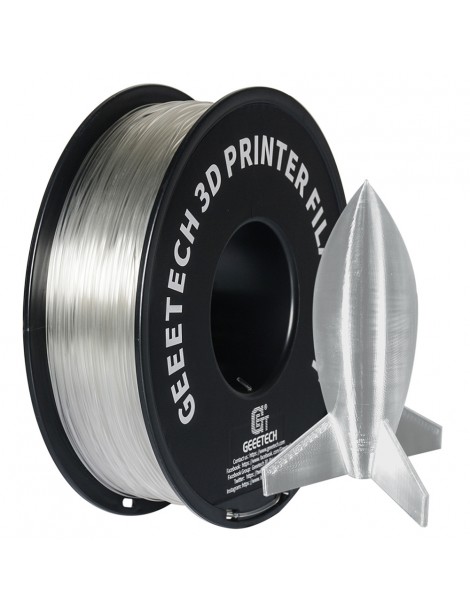 Filamento PLA Geeetech per stampante 3D precisione dimensionale 1 75 mm /- 0 03 mm Bobina da 1 kg (2 2 libbre) - Trasparente