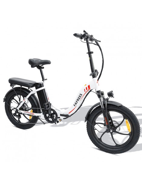 FAFREES F20 20" Bicicletta Elettrica da Città Pieghevole 250W Motore Brushless 36V 15AH Batteria al litio -Bianco Offerta speciale