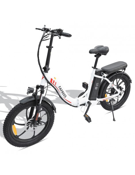 FAFREES F20 20" Bicicletta Elettrica da Città Pieghevole 250W Motore Brushless 36V 15AH Batteria al litio -Bianco Offerta speciale
