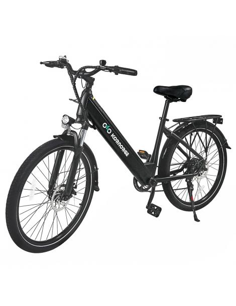 Kornorge C7 Bicicletta elettrica motore da 350W batteria da 36V/12 5Ah pneumatici da 26 pollici autonomia di 50km - Nero