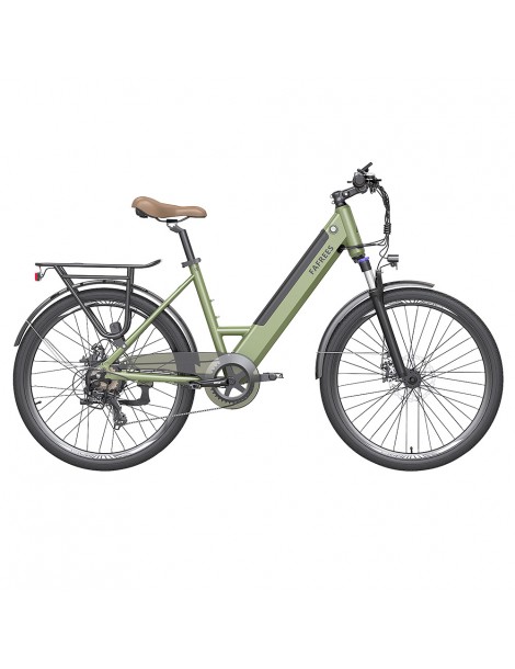 FAFREES F26 Pro 26'' E-Bike da città passo-passo 25 Km/h Motore 250W 36V 10Ah Batteria incorporata rimovibile-Verde Vendite stagionali