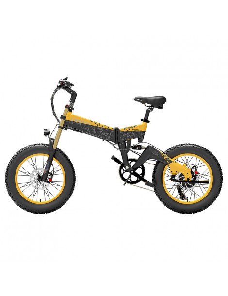 LANKELEISI X3000 Plus Bicicletta elettrica pieghevole Big Fork 48V 1000W Motore 17.5Ah Batteria - Nero e giallo