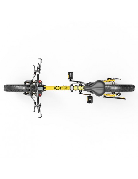LANKELEISI X3000 Plus Bicicletta elettrica pieghevole Big Fork 48V 1000W Motore 17.5Ah Batteria - Nero e giallo Offerta per la Festa della Mamma