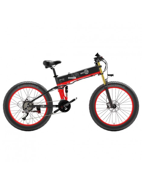 BEZIOR X-PLUS Bicicletta elettrica 1500W Motore 48V 17.5Ah Batteria - Rosso
