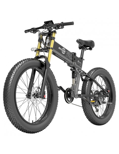 BEZIOR X-PLUS Electric Bike 1500W Motor 48V 17.5Ah Battery 26*4.0 Tire Mountain Bike 40 km/h Max Speed 200kg Load -Black Offerta Anniversario