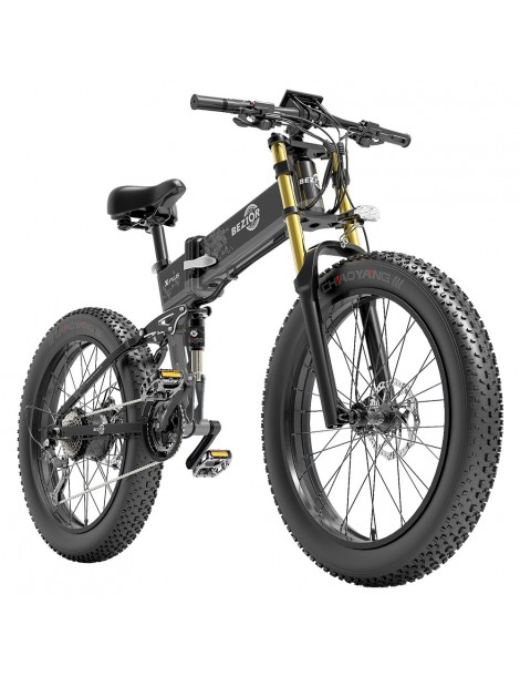 BEZIOR X-PLUS Electric Bike 1500W Motor 48V 17.5Ah Battery 26*4.0 Tire Mountain Bike 40 km/h Max Speed 200kg Load -Black Offerta Anniversario