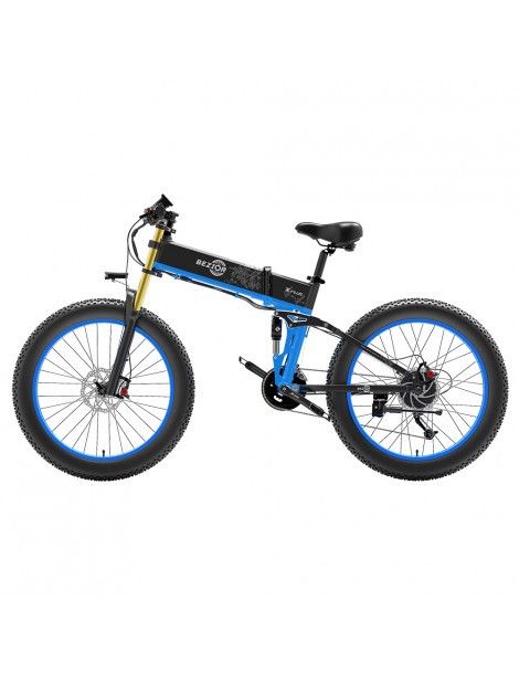 BEZIOR X-PLUS Electric Bike 1500W Motor 48V 17.5Ah Battery 26*4.0 Tire Mountain Bike 40 km/h Max Speed 200kg Load - Blue Smaltimento dello stoccaggio