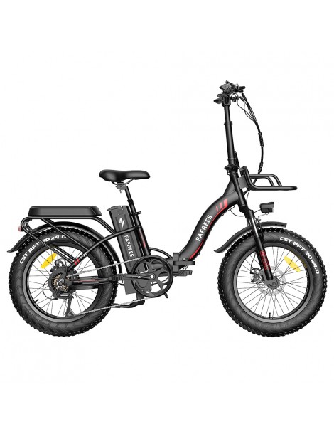 FAFREES F20 Max 20*4 Fat Inch Tire Bicicletta elettrica pieghevole - Motore brushless da 500W e batteria al litio da 18Ah - Nero