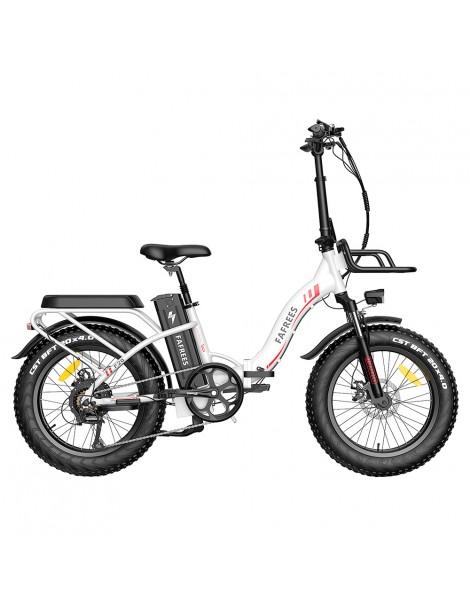 FAFREES F20 Max 20*4 Fat Inch Tire Bicicletta elettrica pieghevole - Motore brushless da 500W e batteria 18Ah - Bianco
