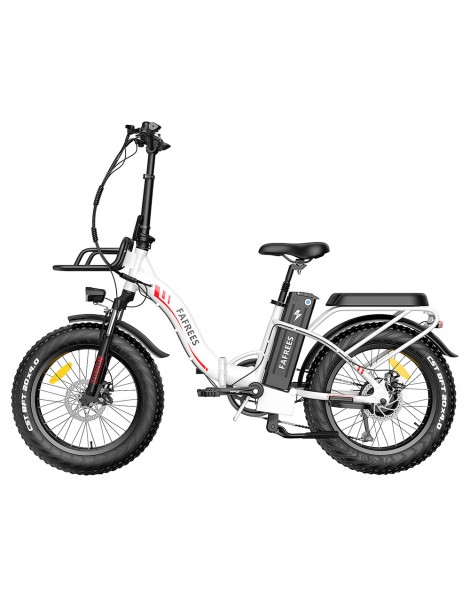 FAFREES F20 Max 20*4 Fat Inch Tire Bicicletta elettrica pieghevole - Motore brushless da 500W e batteria 18Ah - Bianco Lightning offer