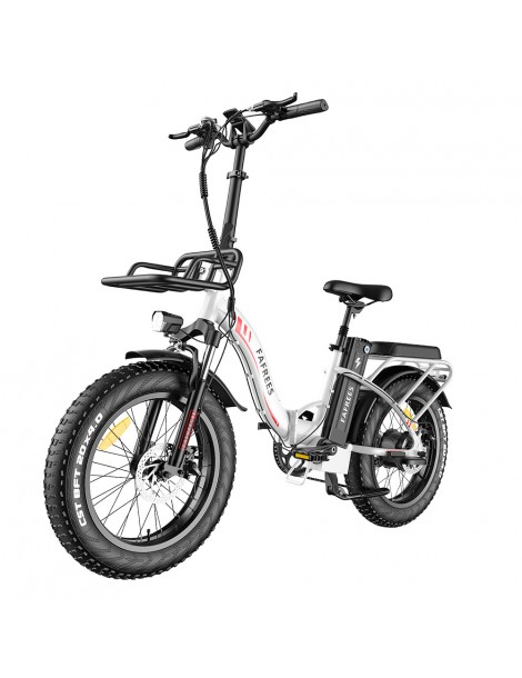FAFREES F20 Max 20*4 Fat Inch Tire Bicicletta elettrica pieghevole - Motore brushless da 500W e batteria 18Ah - Bianco Lightning offer